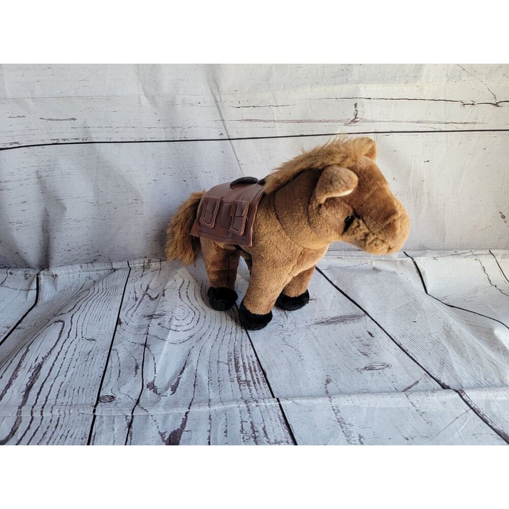 Hillhouse Horse With Saddle 10inch Plush Stuffed Animal Brown Pony